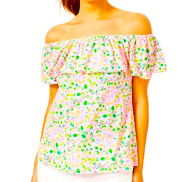 New Lilly Pulitzer La Fortuna Top Urchin Pink Lil Juicy Fruit in Size Small - Picture 2 of 6